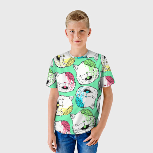 Детская футболка 3D с принтом Drop Dead, фото на моделе #1