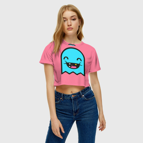 Женская футболка Crop-top 3D Drop Dead, цвет 3D печать - фото 4