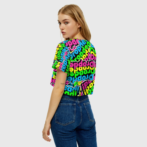 Женская футболка Crop-top 3D Drop Dead, цвет 3D печать - фото 5