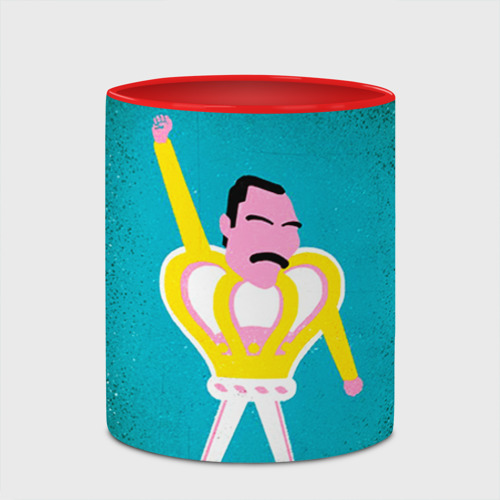Кружка с полной запечаткой Freddie Mercury, цвет белый + красный - фото 4