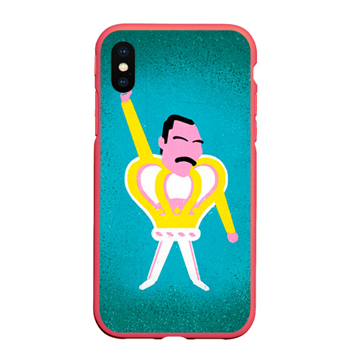 Чехол для iPhone XS Max матовый Freddie Mercury, цвет красный