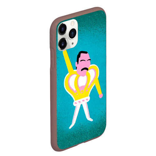 Чехол для iPhone 11 Pro Max матовый Freddie Mercury, цвет коричневый - фото 3