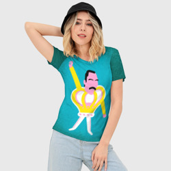 Женская футболка 3D Slim Freddie Mercury - фото 2