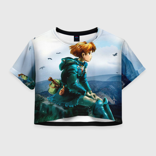 Женская футболка Crop-top 3D Навсикая из долины ветров