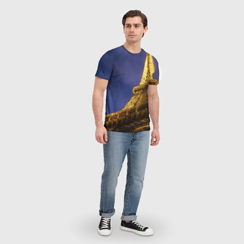 Мужская футболка 3D Эйфелева башня, цвет 3D печать - фото 5