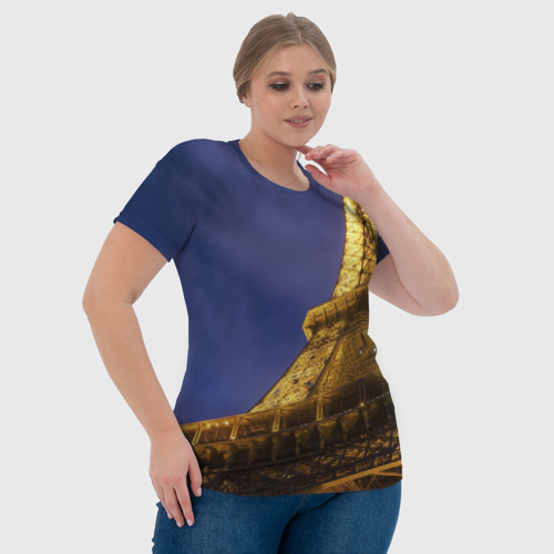 Женская футболка 3D Эйфелева башня, цвет 3D печать - фото 6