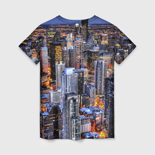 Женская футболка 3D Вечерний город, цвет 3D печать - фото 2