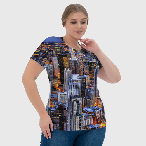 Женская футболка 3D Вечерний город, цвет 3D печать - фото 6