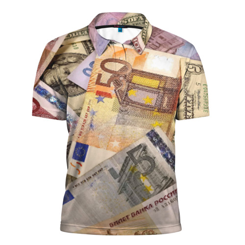 Мужская рубашка поло 3D Money Фото 01 Мужская рубашка поло 3D Money Фото 01
