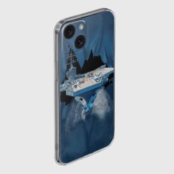 Чехол для iPhone 15 силиконовый с защитой камеры Авианосец - фото 2