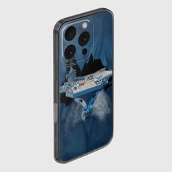 Чехол для iPhone 16 Pro силиконовый с защитой камеры Авианосец - фото 2