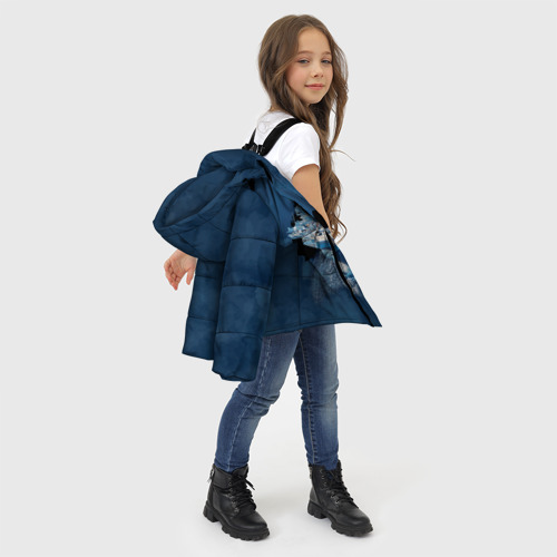 Зимняя куртка для девочек 3D Авианосец, цвет светло-серый - фото 6