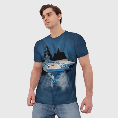 Мужская футболка 3D Авианосец, цвет 3D печать - фото 3