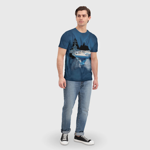 Мужская футболка 3D Авианосец, цвет 3D печать - фото 5