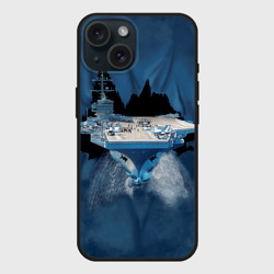 Чехол силиконовый для Apple iPhone 15 матовый Авианосец