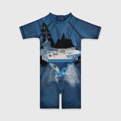 Детский купальный костюм 3D Авианосец