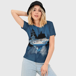 Женская футболка 3D Slim Авианосец - фото 2