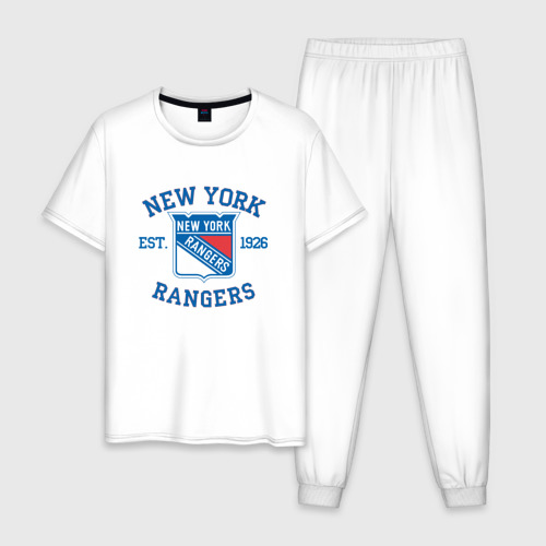 Мужская пижама хлопок New York Rengers, цвет белый