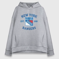 Женское худи Oversize хлопок New York Rengers