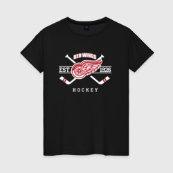 Женская футболка хлопок Detroit red wings