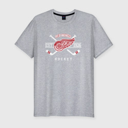 Мужская футболка хлопок Slim Detroit red wings