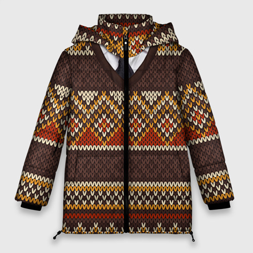 Женская зимняя куртка Oversize Свитер, цвет светло-серый