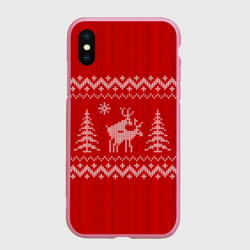 Чехол для iPhone XS Max матовый Свитер с оленями