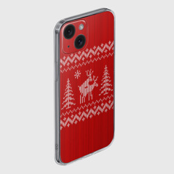 Чехол для iPhone 15 силиконовый с защитой камеры Свитер с оленями - фото 2