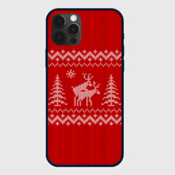 Чехол для iPhone 12 Pro Свитер с оленями