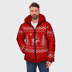 Мужская зимняя куртка 3D Свитер с оленями - фото 2