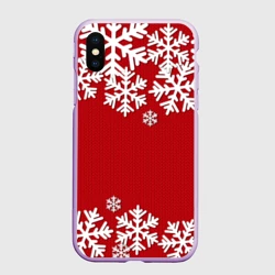 Чехол для iPhone XS Max матовый Снежинки