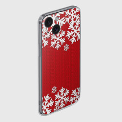 Чехол для iPhone 15 силиконовый с защитой камеры Снежинки - фото 2