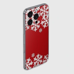 Чехол для iPhone 16 Pro силиконовый с защитой камеры Снежинки - фото 2