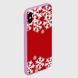 Чехол для iPhone XS Max матовый Снежинки - фото 2