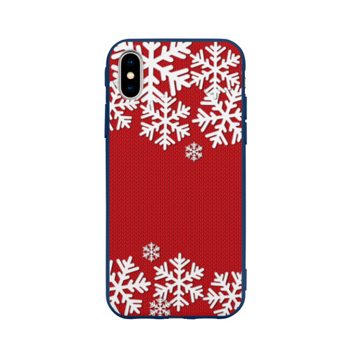 Чехол для Apple iPhone X силиконовый матовый Снежинки Фото 01 Чехол для Apple iPhone X силиконовый матовый Снежинки Фото 01