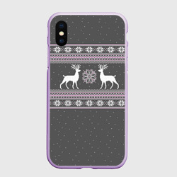 Чехол для iPhone XS Max матовый Свитер с оленями