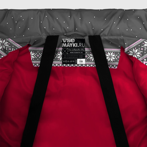Зимняя куртка для девочек 3D Свитер с оленями, цвет красный - фото 7