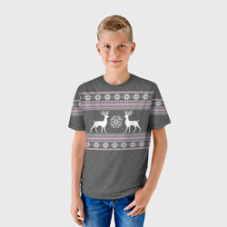 Детская футболка 3D Свитер с оленями - фото 2