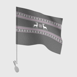 Флаг для автомобиля Свитер с оленями