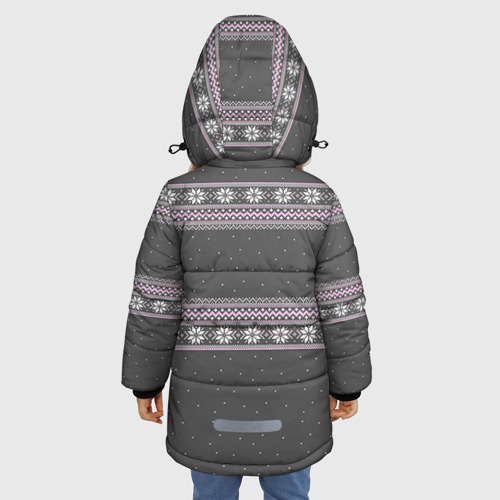 Зимняя куртка для девочек 3D Свитер с оленями, цвет красный - фото 4