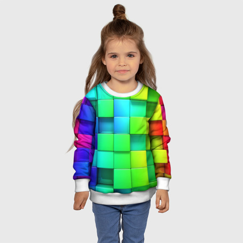 Детский свитшот 3D Кубики, цвет 3D печать - фото 7