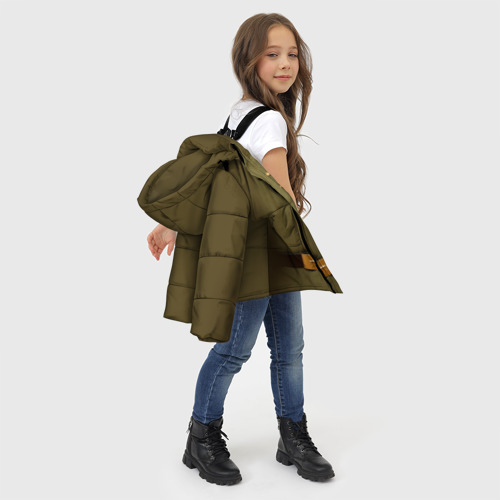 Зимняя куртка для девочек 3D Солдатская форма, цвет светло-серый - фото 6
