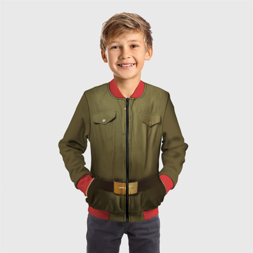 Детский бомбер 3D Солдатская форма, цвет красный - фото 4