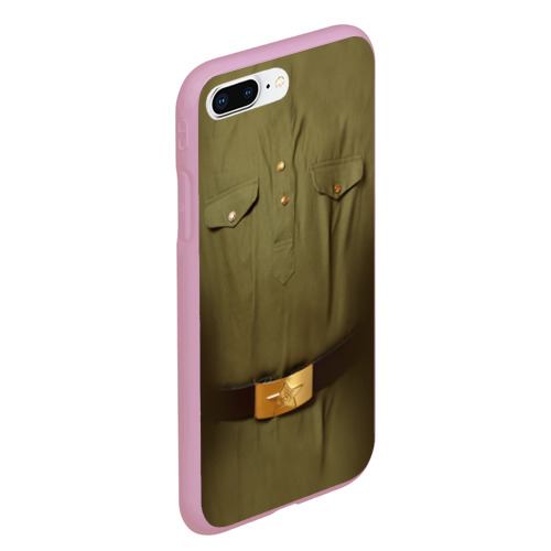 Чехол для iPhone 7Plus/8 Plus матовый Солдатская форма, цвет розовый - фото 3