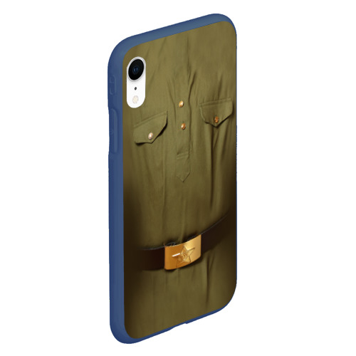 Чехол для iPhone XR матовый Солдатская форма, цвет темно-синий - фото 3
