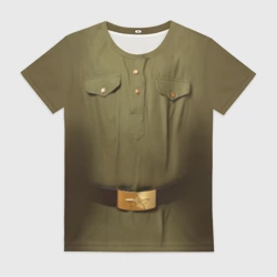 Женская футболка 3D Солдатская форма военная для косплея