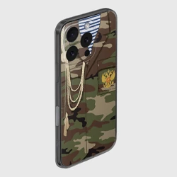 Чехол для iPhone 16 Pro силиконовый с защитой камеры Армейская форма парадная дембеля - фото 2