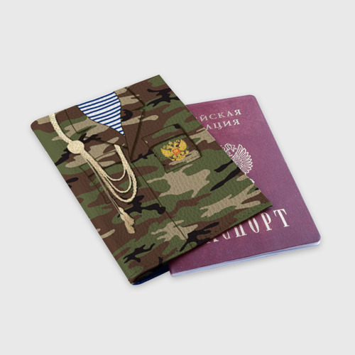 Обложка для паспорта матовая кожа Армейская форма, цвет синий - фото 3