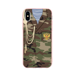 Чехол для iPhone X матовый Армейская форма