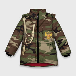 Зимняя куртка для девочек 3D Армейская форма
